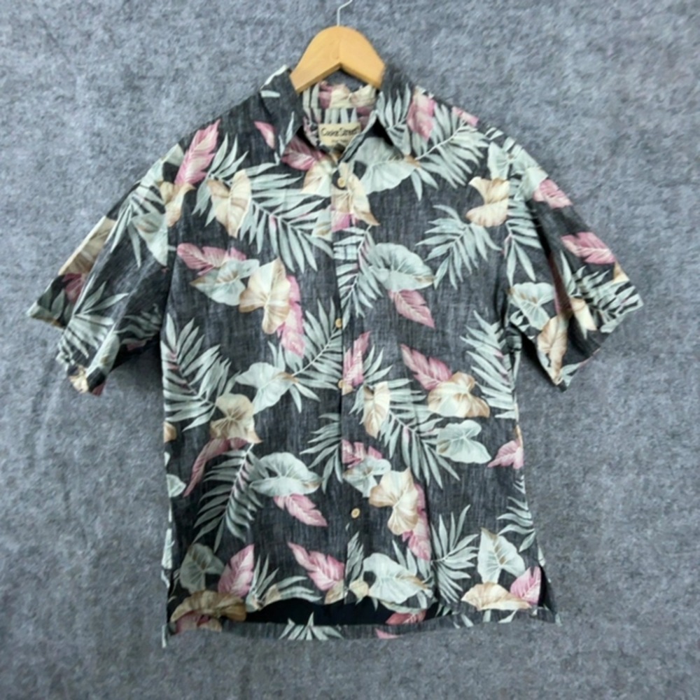 VTG Cooke Street Honolulu Hawaiian Shirt Mens Medium Muted Floral Button Up